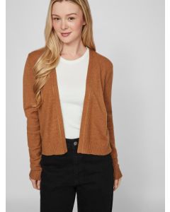 GILET COURT OUVERT CAMEL